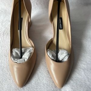 Nine West Nude Leather Wedge